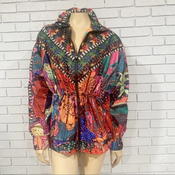 Farm Rio Women’s Black Cool Leopards Windbreaker - Picture 3 of 12